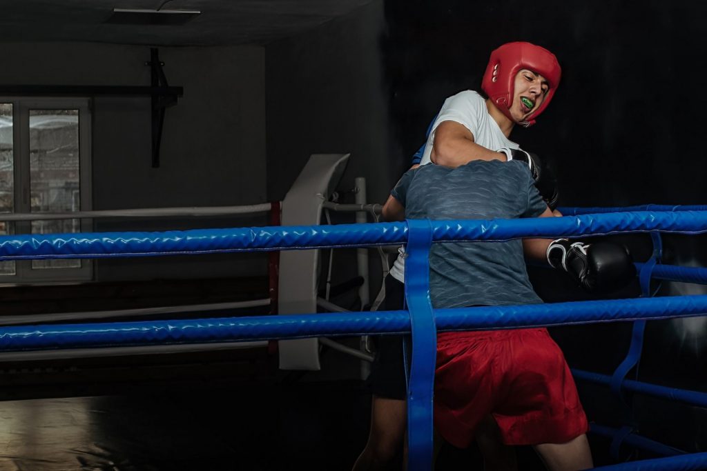training two athletes teen thai boxing
